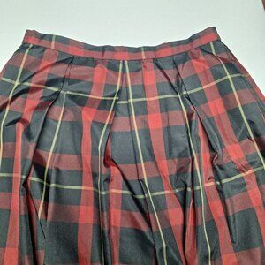 Coldwater Creek A Line Skirt Red Plaid Smooth Lightweight Women 10P Petite Short